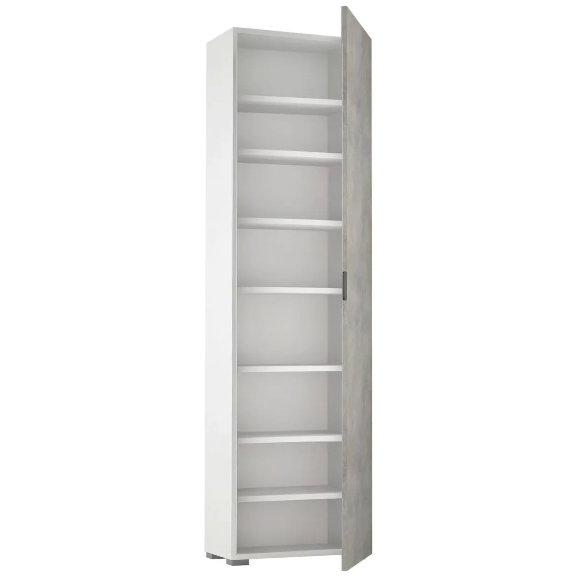 Armadio bianco e cemento 1 anta 50x182h cm - Abuela