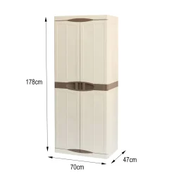 Armadio da esterno 2 ante beige e marrone 70x85h cm - Acira