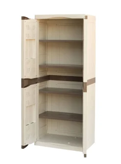 Armadio da esterno 2 ante beige e marrone 70x85h cm - Acira