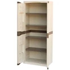 Armadio da esterno 2 ante beige e marrone 70x85h cm - Acira