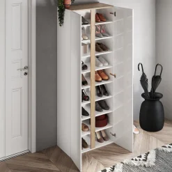 Armadio Multiuso 2 Ante Bianco un Ripiano Apertura Battente 80x34h cm, 3 Ante - Vergemoli