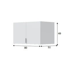 Armadio Multiuso 2 Ante Bianco un Ripiano Apertura Battente 80x88h cm, 2 Ante - Senorbi