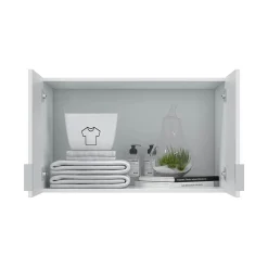 Armadio Multiuso 2 Ante Bianco un Ripiano Apertura Battente 80x88h cm, 2 Ante - Senorbi