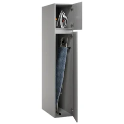 Armadio Multiuso 2 Ante Grigio 3 Ripiani 2 Ante 35x195h cm, Ideale per Lavanderia Made in Italy - Gilroy