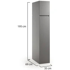 Armadio Multiuso 2 Ante Grigio 3 Ripiani 2 Ante 35x195h cm, Ideale per Lavanderia Made in Italy - Gilroy