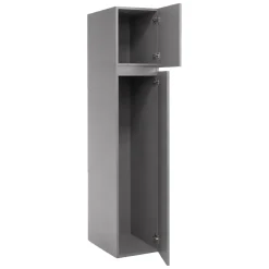 Armadio Multiuso 2 Ante Grigio 3 Ripiani 2 Ante 35x195h cm, Ideale per Lavanderia Made in Italy - Gilroy