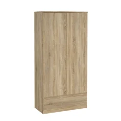 Armadio Multiuso 2 Ante Marrone Noce 8 Ripiani Apertura Maniglia 121x193h cm, 2 Ante - Procida