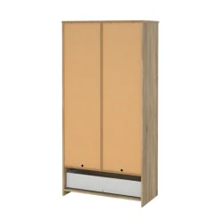 Armadio Multiuso 2 Ante Marrone Noce 8 Ripiani Apertura Maniglia 121x193h cm, 2 Ante - Procida