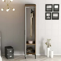 Armadio noce e bianco 1 anta 47x201h cm - Giusta