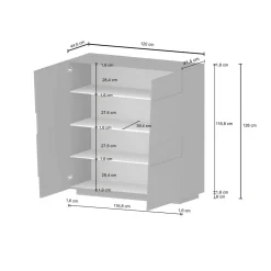 Armadio rovere multiuso 120x126h cm - Aulla