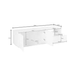 Base TV ardesia 162x44x46h cm 4 ante e 1 cassetto - Acix
