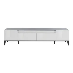 Base TV bianco lucido e ardesia 200x45x52h cm 3 ante - Arold