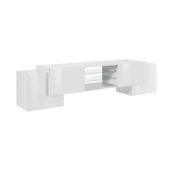 Base TV bianco lucido 200x40x37h cm 3 ante - Amore