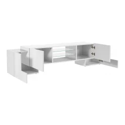 Base TV bianco lucido 200x40x37h cm 3 ante - Amore