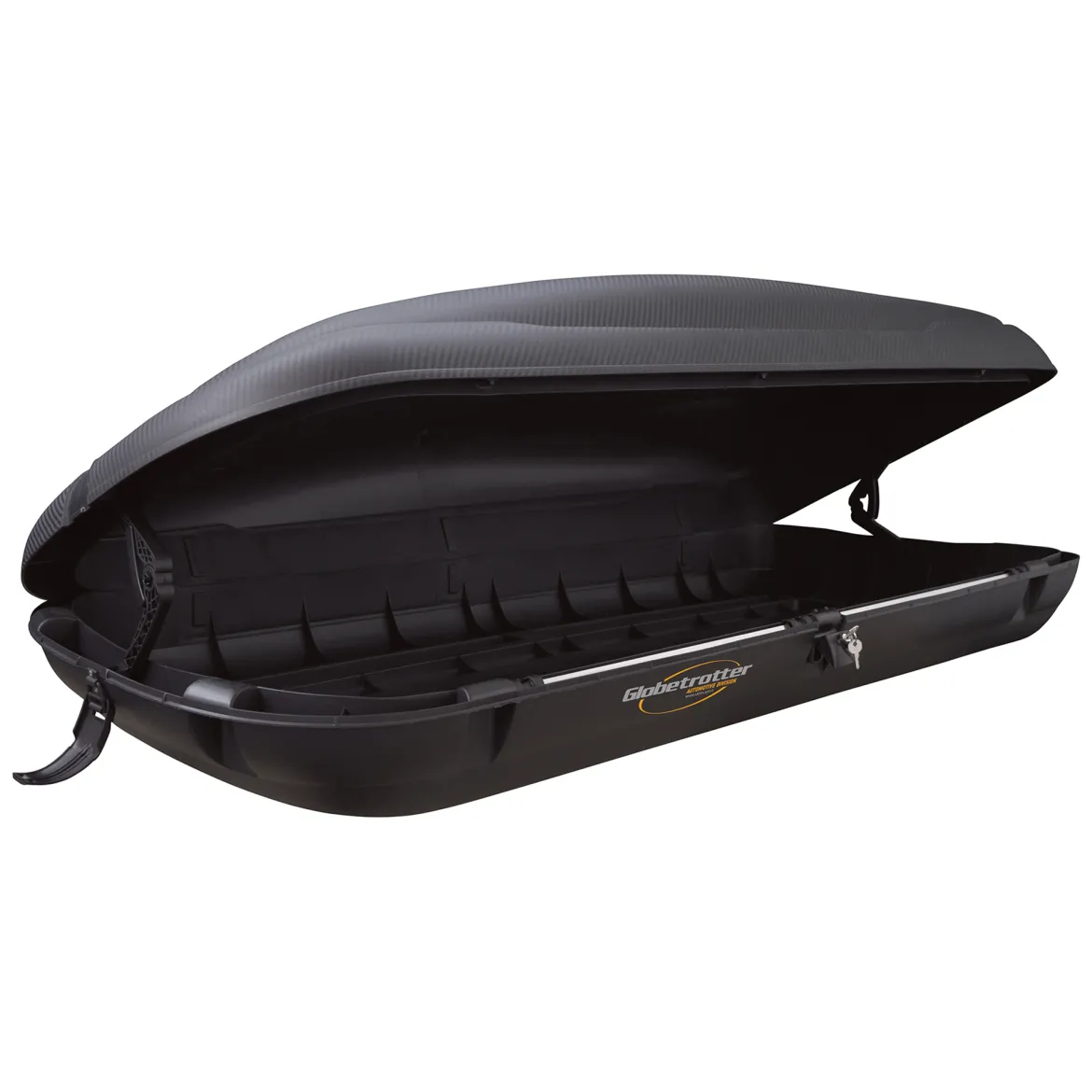 Baule Auto Nero Finitura Effetto Carbonio Capacità 350 l, 75 kg, Apertura Doppia Apertura Laterale Made in Italy - Copora