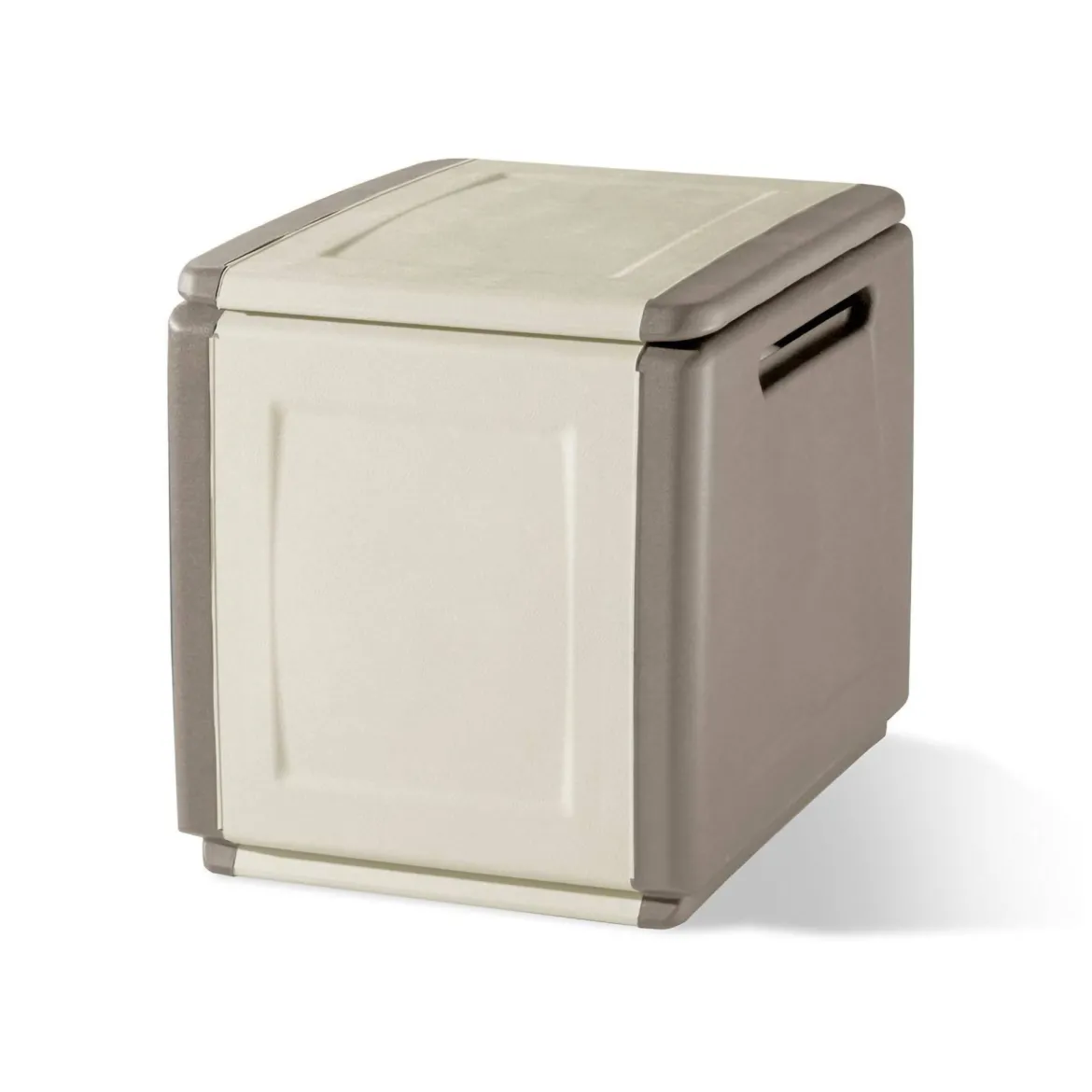 Baule da esterno piccolo 54x53x57h cm beige e marrone - Azziuro