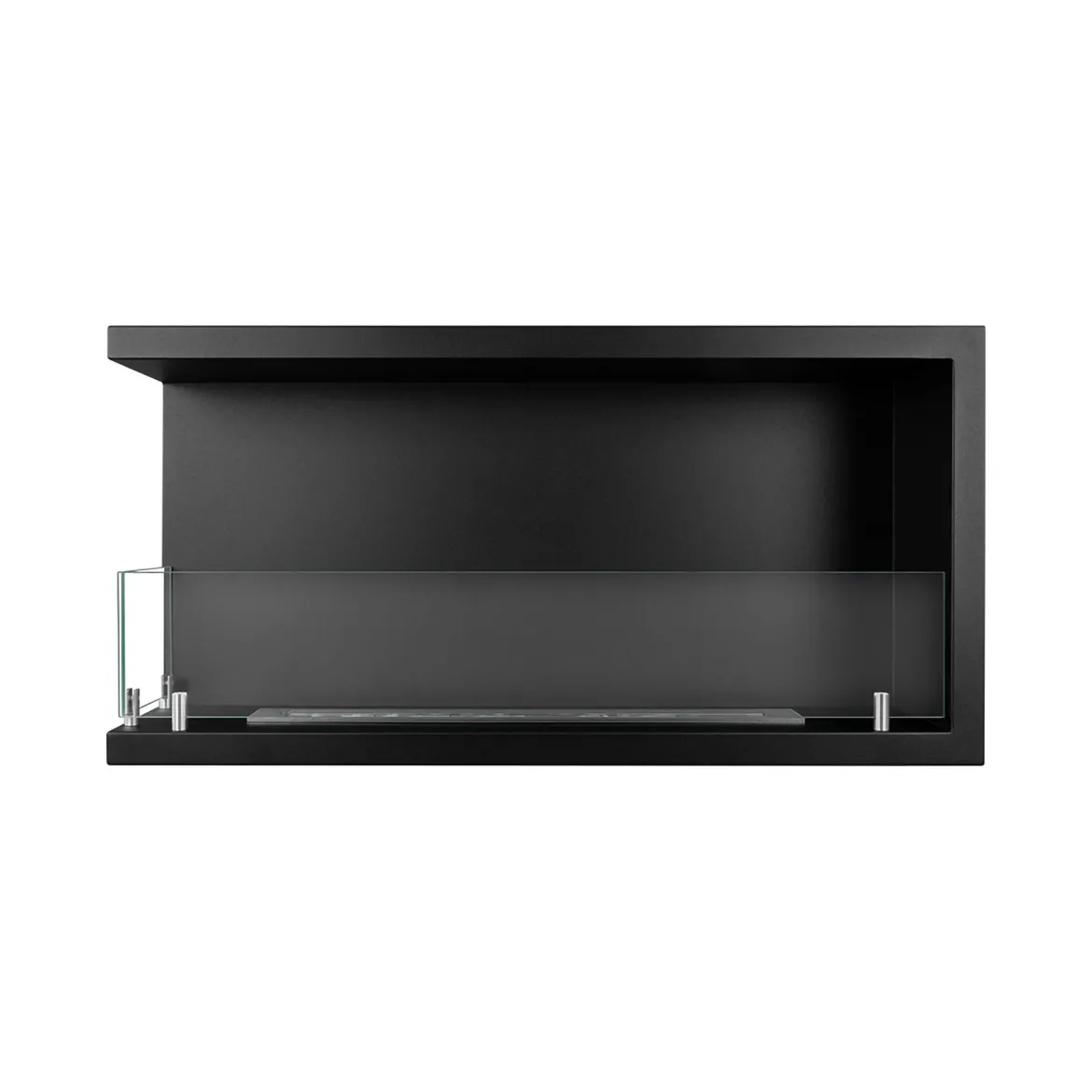Camino a Bioetanolo Nero Capacità 1.5 lt Superficie Riscaldabile 30 90x22x45h cm, Potenza (kw) 3 - Garzeno