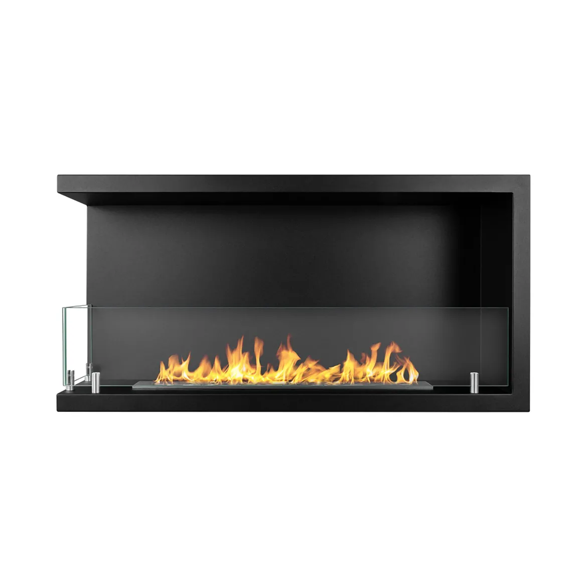 Camino a Bioetanolo Nero Capacità 1.5 lt Superficie Riscaldabile 30 90x22x45h cm, Potenza (kw) 3 - Garzeno