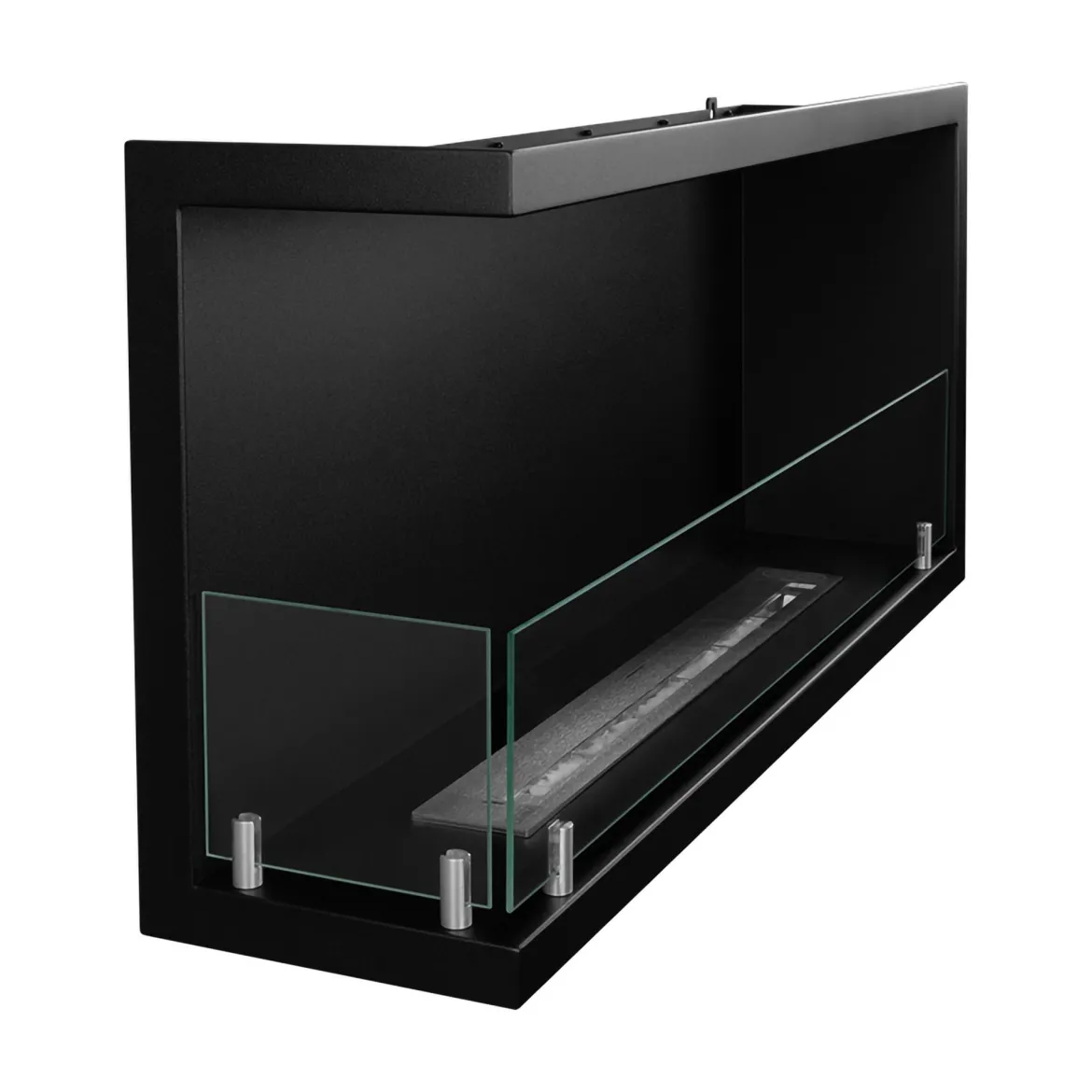 Camino a Bioetanolo Nero Capacità 1.5 lt Superficie Riscaldabile 30 90x22x45h cm, Potenza (kw) 3 - Garzeno