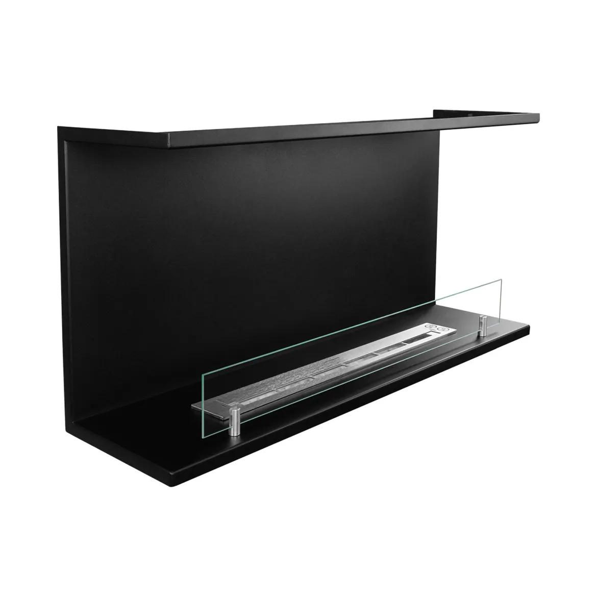 Camino a Bioetanolo Nero Capacità 1.5 lt Superficie Riscaldabile 30 90x24x45h cm, Potenza (kw) 3 - Novaledo