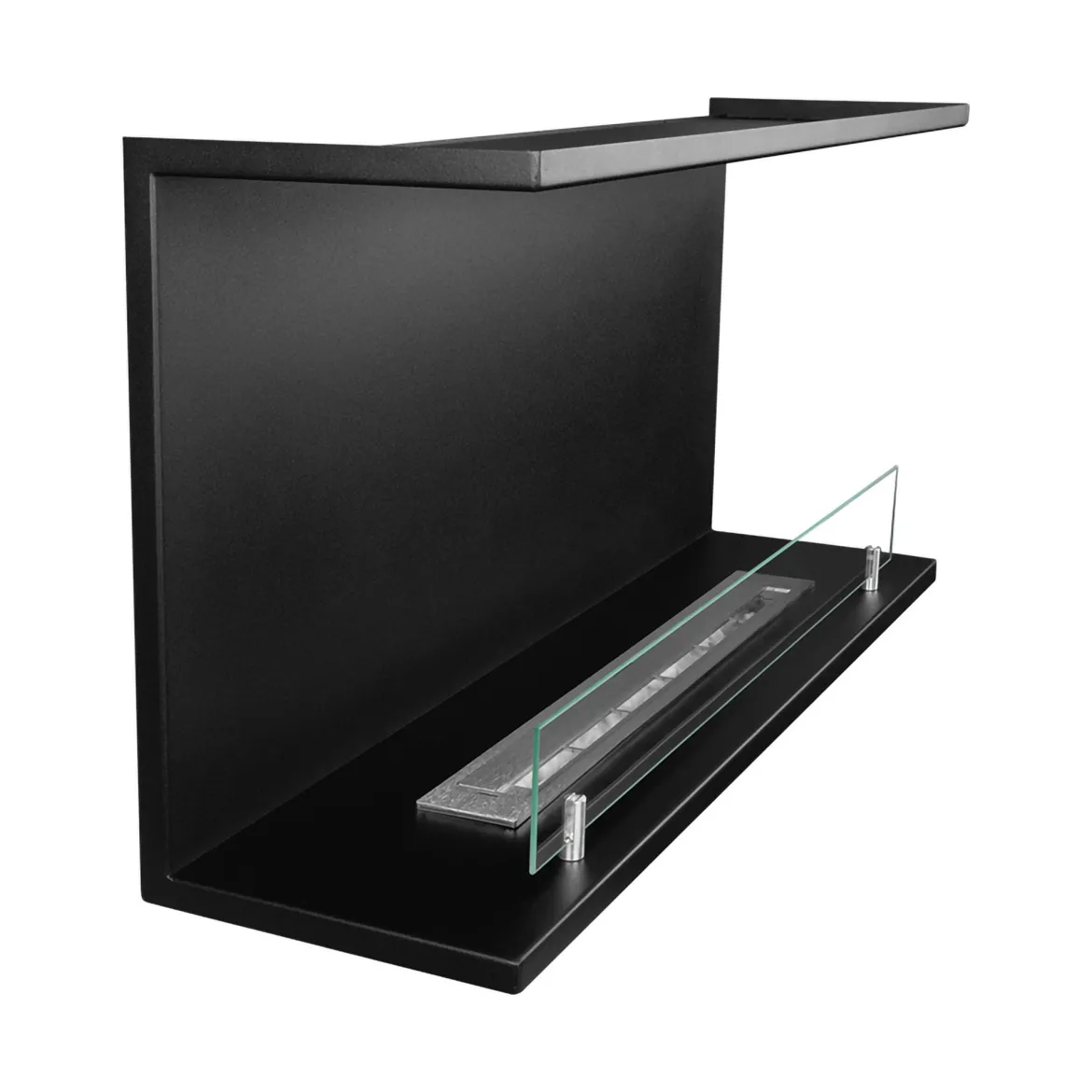 Camino a Bioetanolo Nero Capacità 1.5 lt Superficie Riscaldabile 30 90x24x45h cm, Potenza (kw) 3 - Novaledo