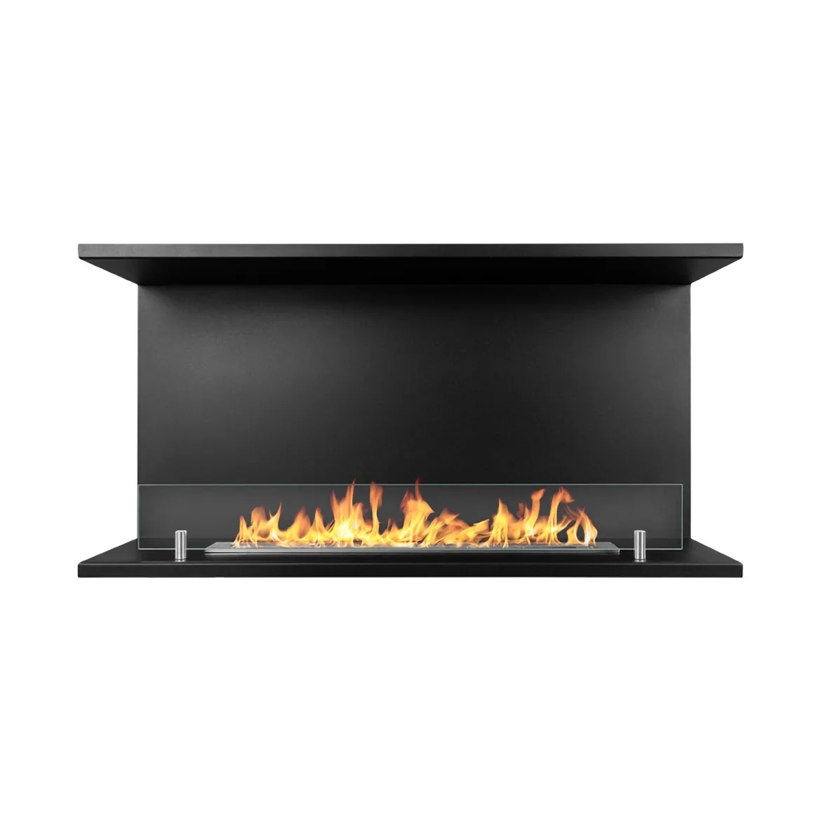 Camino a Bioetanolo Nero Capacità 1.5 lt Superficie Riscaldabile 30 90x24x45h cm, Potenza (kw) 3 - Novaledo
