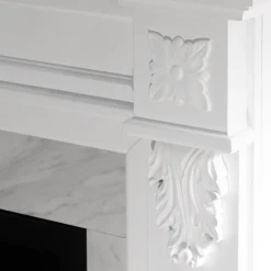 Camino Elettrico Bianco Superficie Riscaldabile 30 Potenza (kw) 0.9/1.8 121x38x108h cm, Indoor - Prasco