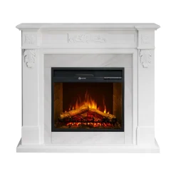 Camino Elettrico Bianco Superficie Riscaldabile 30 Potenza (kw) 0.9/1.8 121x38x108h cm, Indoor - Prasco