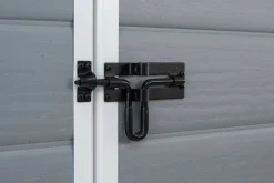 Casetta da Giardino Grigio Bianco Resistente Agli Agenti Atmosferici Tetto a due Falde 129x103x196h cm, Materiale Tetto in Plastica - Stormlake