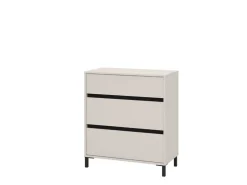 Cassettiera Beige Nero 6 Cassetti Apertura Scorrevole 157x40x90h cm, Chiusura Scorrevole - Mapello