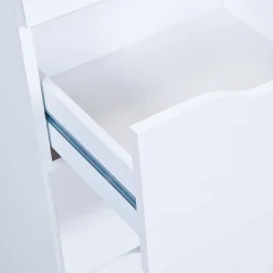 Cassettiera Bianco 3 Cassetti Apertura Scorrevole 71x40x40h cm, Chiusura Scorrevole - Ponte