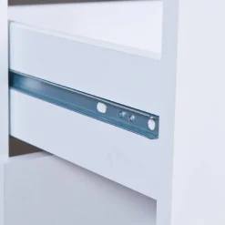 Cassettiera Bianco 3 Cassetti Apertura Scorrevole 71x40x40h cm, Chiusura Scorrevole - Ponte
