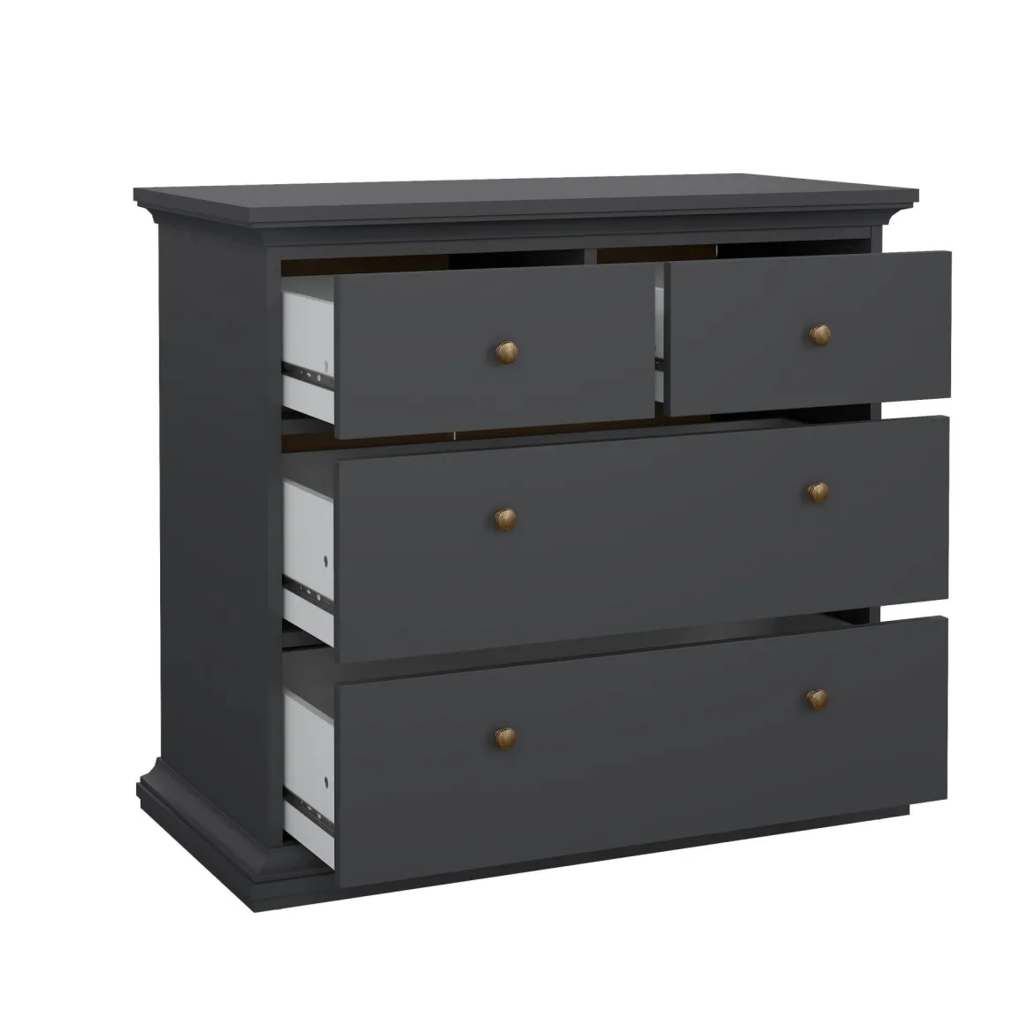 Cassettiera 4 cassetti grigia 96x86h cm - Arika