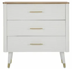 Cassettiera con maniglie bianca e marrone 78x80h cm - Phaidone
