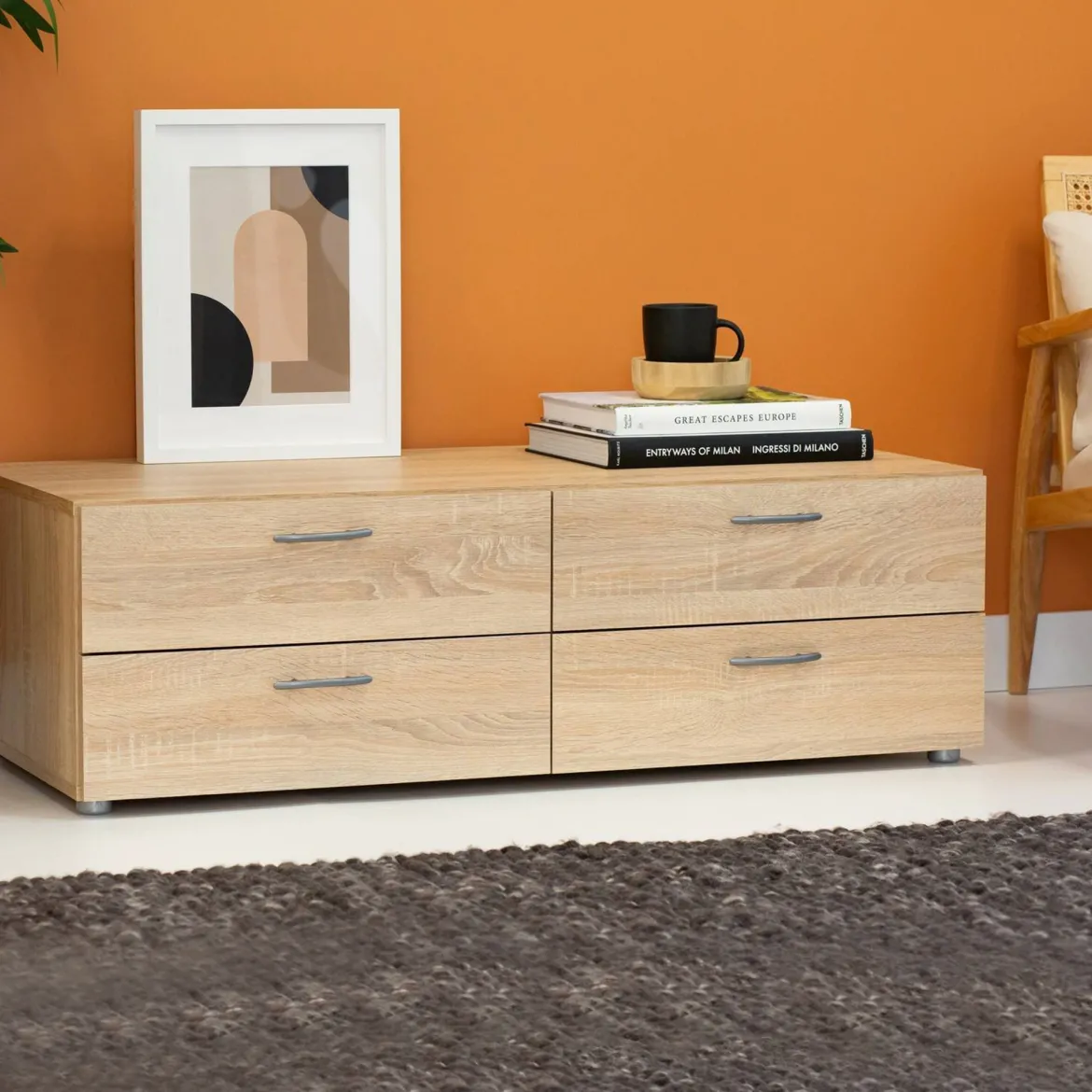 Cassettiera economica rovere 110x35h cm - Gignod