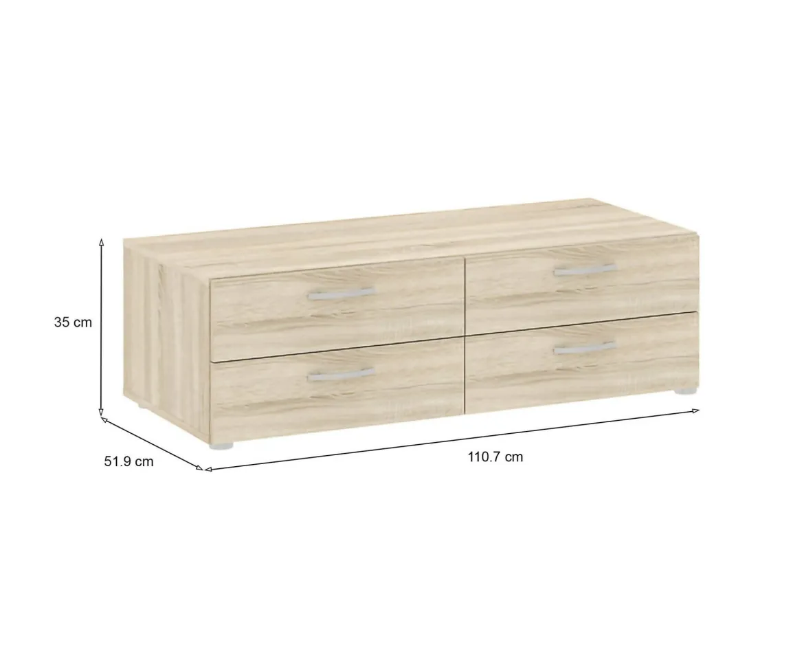 Cassettiera economica rovere 110x35h cm - Gignod