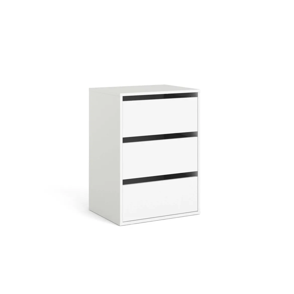 Cassettiera in legno bianca 61x117h cm - Aaron