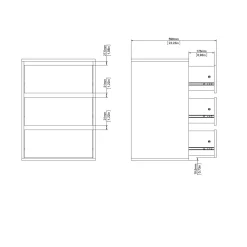 Cassettiera in legno bianca 61x117h cm - Aaron