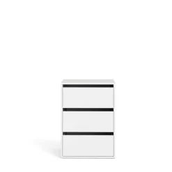 Cassettiera in legno bianca 61x117h cm - Aaron