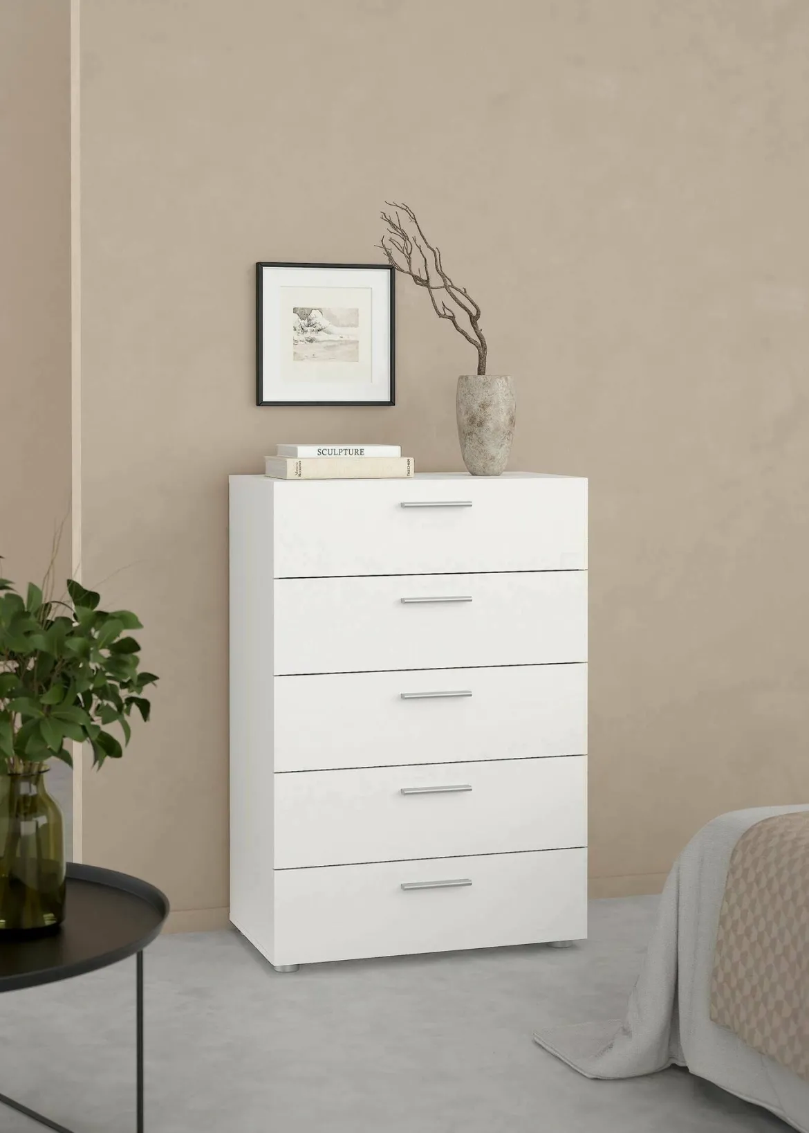 Cassettiera in legno bianca 70x82h cm - Aramis