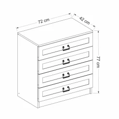 Cassettiera in legno bianca 72x77h cm - Gardo