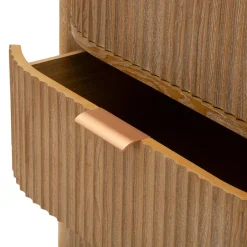 Cassettiera Marrone Ciliegio oro 4 Cassetti Effetto Invecchiato 38x34x82h cm, Apertura Scorrevole - Falisa