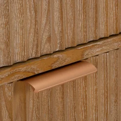 Cassettiera Marrone Ciliegio oro 4 Cassetti Effetto Invecchiato 38x34x82h cm, Apertura Scorrevole - Falisa
