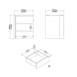 Cassettiera moderna bianca 60x57h cm - Antar