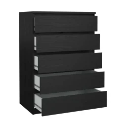 Cassettiera moderna nera 77x111h cm - Ansel