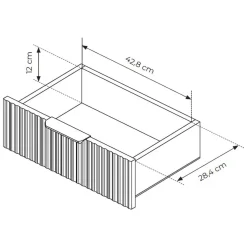 Comodino Bianco oro 2 Cassetti un Ripiano 63x38x55h cm, Apertura Scorrevole - Baari