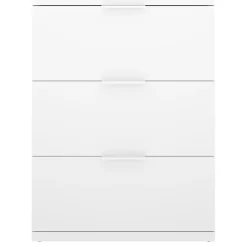 Comodino Bianco un Ripiano 3 Cassetti 34x42x57h cm, Apertura Scorrevole - Blythe