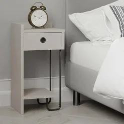 Comodino 1 cassetto beige 40x40x49h cm - Solantra