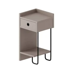 Comodino 1 cassetto beige 40x40x49h cm - Solantra