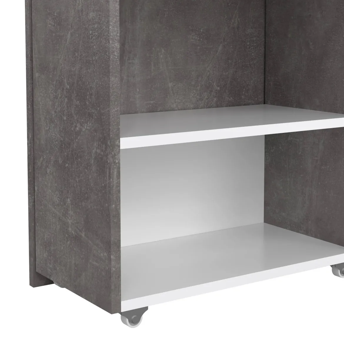 Comodino classico cemento e bianco lucido 164x26x79h cm - Delfino